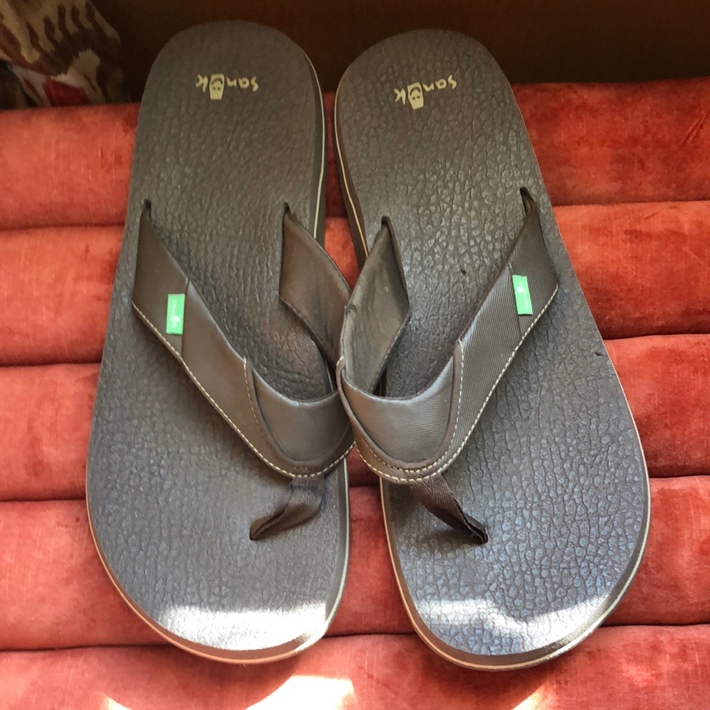 Sanuk Mens beach sandal flip flop brown swim wear 13